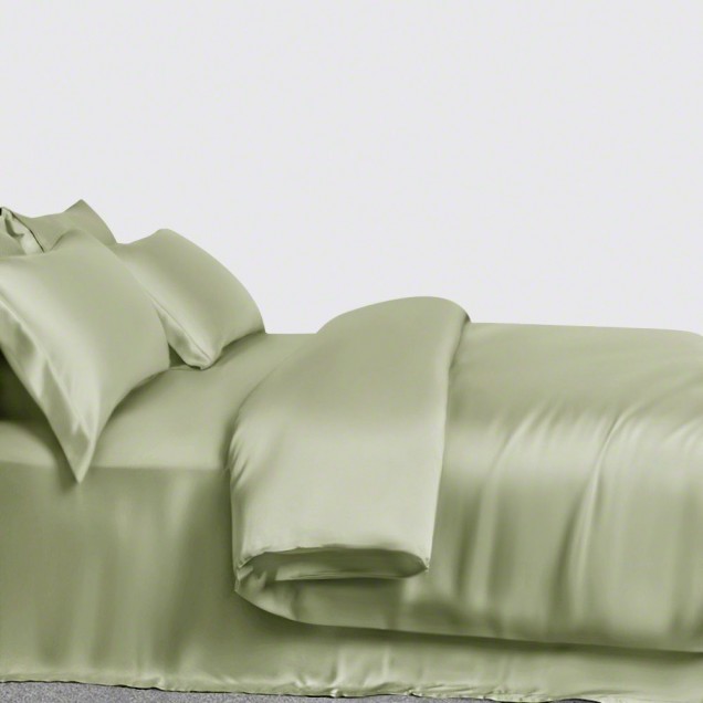 Cheap Sage Green 3 PCS 22 Momme Mulberry Silk Duvet Cover Set Cheap Sage Green 3 PCS 22 Momme Mulberry Silk Duvet Cover Set