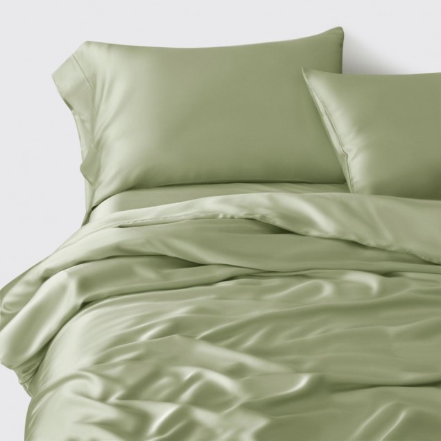 Cheap Sage Green 3 PCS 22 Momme Mulberry Silk Duvet Cover Set Cheap Sage Green 3 PCS 22 Momme Mulberry Silk Duvet Cover Set