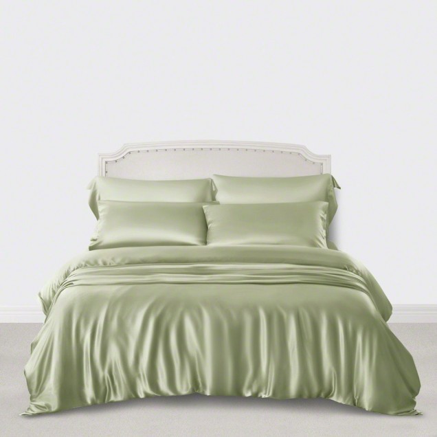Cheap Sage Green 3 PCS 22 Momme Mulberry Silk Duvet Cover Set Cheap Sage Green 3 PCS 22 Momme Mulberry Silk Duvet Cover Set