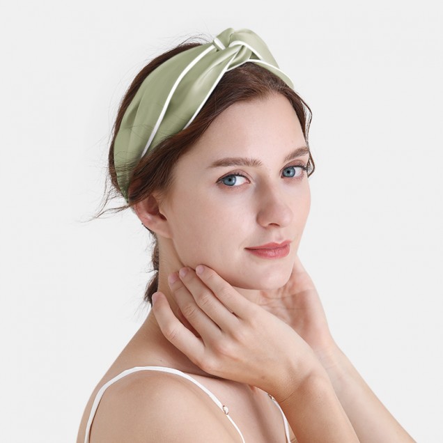 Cheap Sage Green & Ivory Silk Headband Cheap Sage Green & Ivory Silk Headband