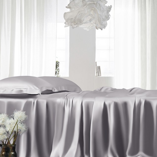 Cheap Silver 22 Momme Mulberry Silk Fitted Sheet Cheap Silver 22 Momme Mulberry Silk Fitted Sheet