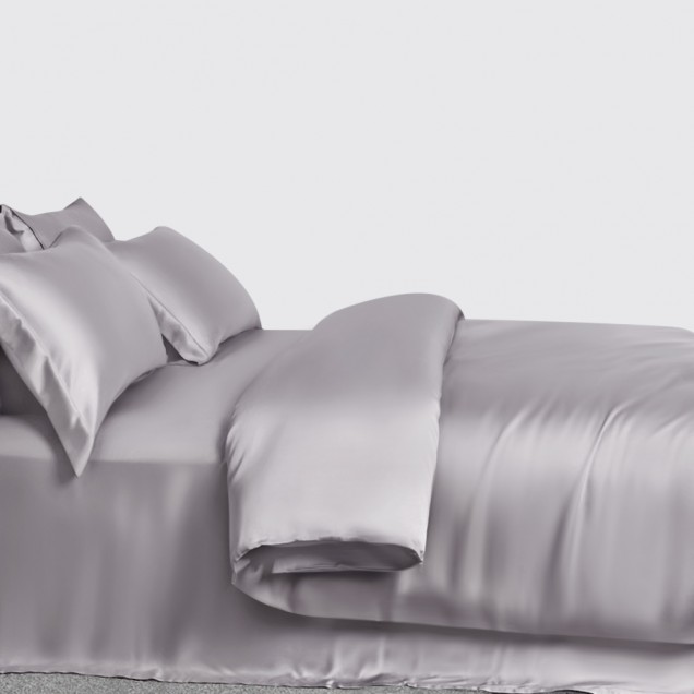 Cheap Silver 3 PCS 22 Momme Mulberry Silk Duvet Cover Set Cheap Silver 3 PCS 22 Momme Mulberry Silk Duvet Cover Set