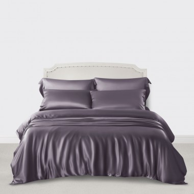 Cheap Slate Gray 3 PCS 22 Momme Mulberry Silk Duvet Cover Set