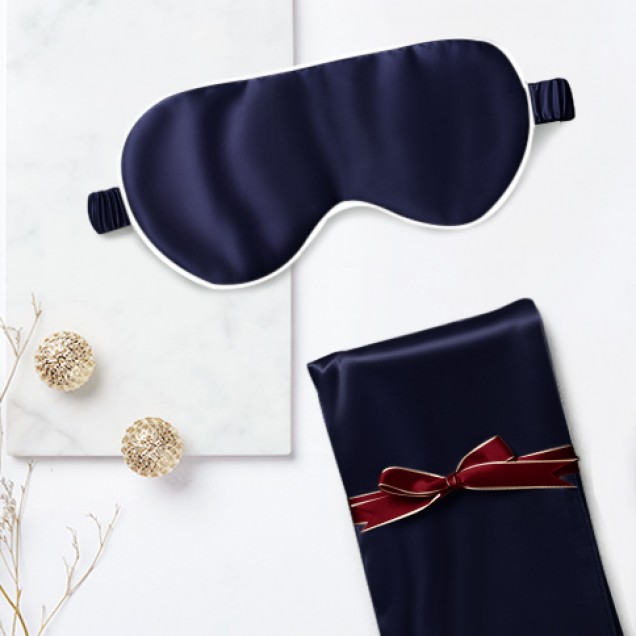 Cheap Two Piece Silk Gift Set Navy Pillowcase & Eye Mask Cheap Two Piece Silk Gift Set Navy Pillowcase & Eye Mask