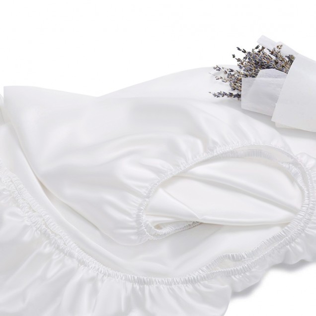 Cheap White 22 Momme Mulberry Silk Fitted Sheet Cheap White 22 Momme Mulberry Silk Fitted Sheet